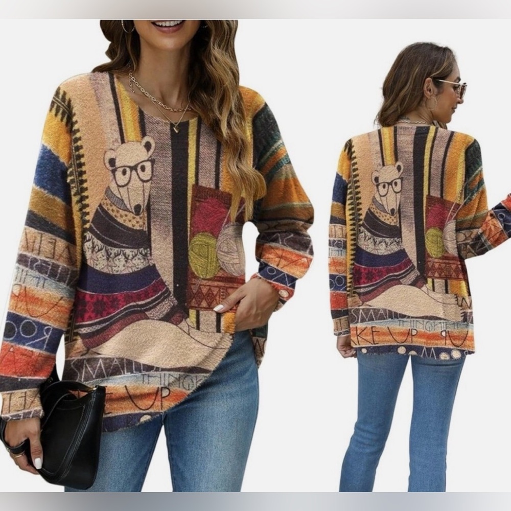Gunest Polar Bear Wool Blend Sweater | Artsy 90s Teacher Core Knit